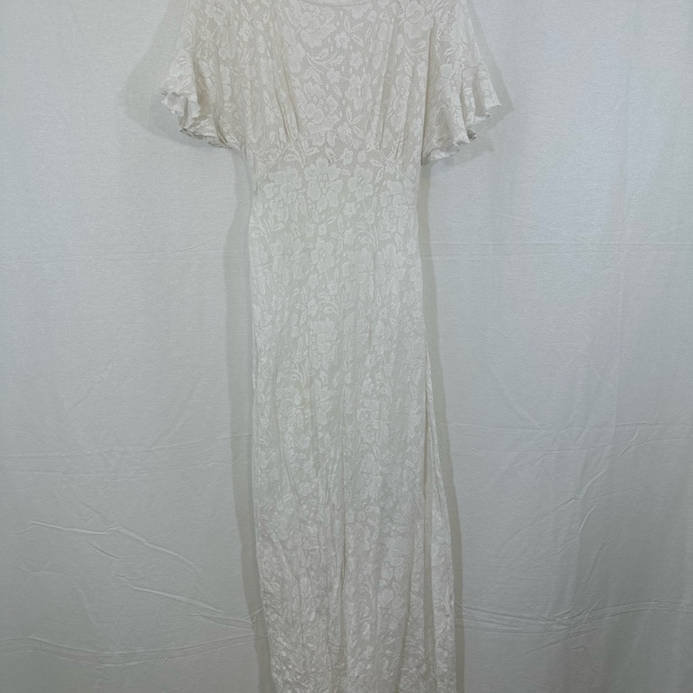 NEW FREE PEOPLE Sz S LIBBY LACE MIDI DRESS IVORY